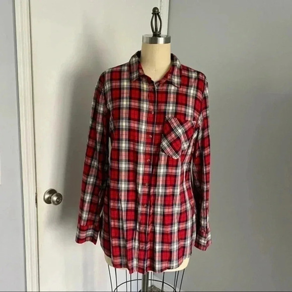 Merona Tops - Red Plaid Button Up​
